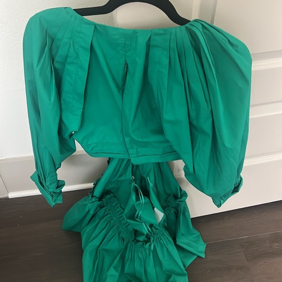 ALC Green Puff Sleeve Dress Size 2 - Picture 3 of 4
